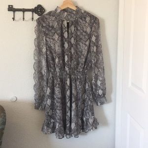 WayF snake pattern silver dress